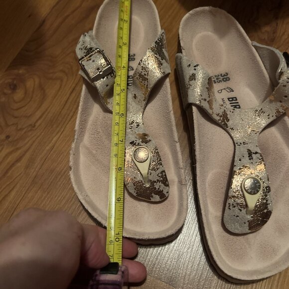 Birkenstock Gizeh Sandals Womens EU 38 US 7.5 Vintage Metallic Rose Copper Suede - Picture 12 of 14